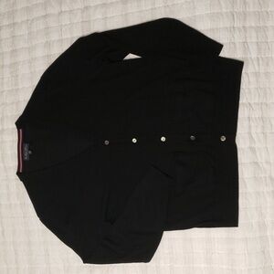 New Mens XL Brooks Brothers Merino Wool Black Cardigan Italian Yarn
